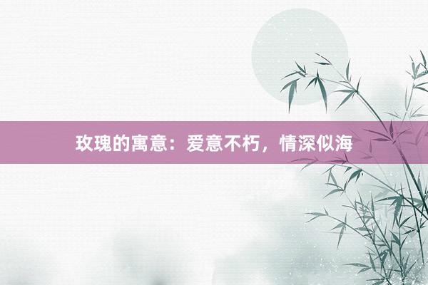 玫瑰的寓意：爱意不朽，情深似海