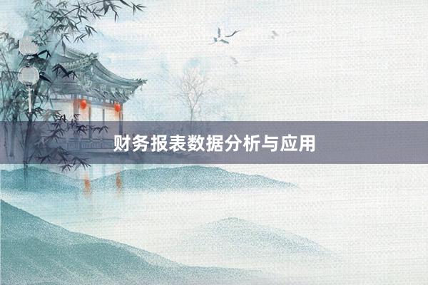 财务报表数据分析与应用